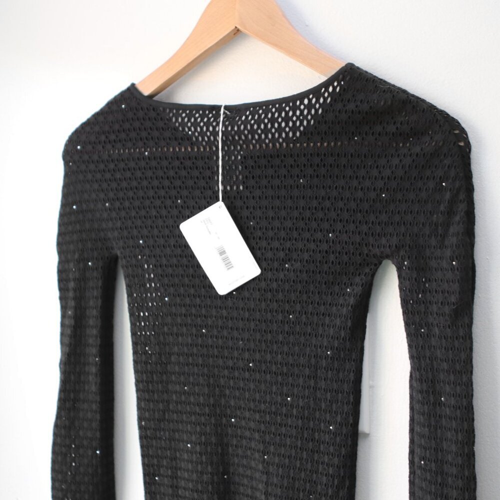 Wolford JEANNE Wool Mesh Pullover Swarovski Elements Black Crystals Sweater NEW - Picture 10 of 12